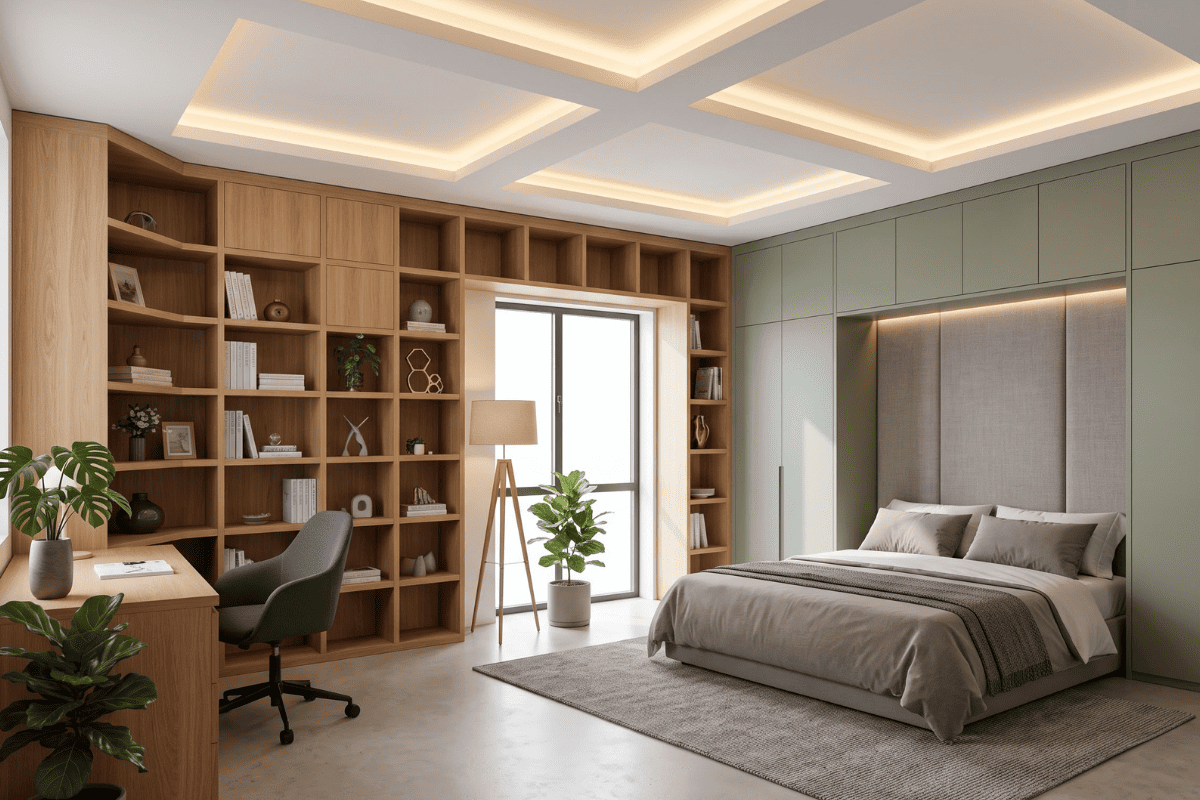 Mẫu phòng ngủ 30m2 có góc đọc sách