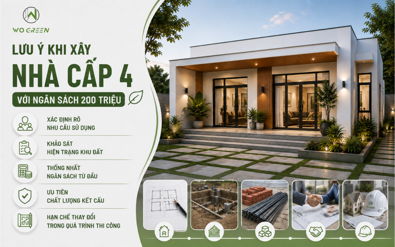 Lưu ý khi xây nhà cấp 4 với ngân sách 200 triệu