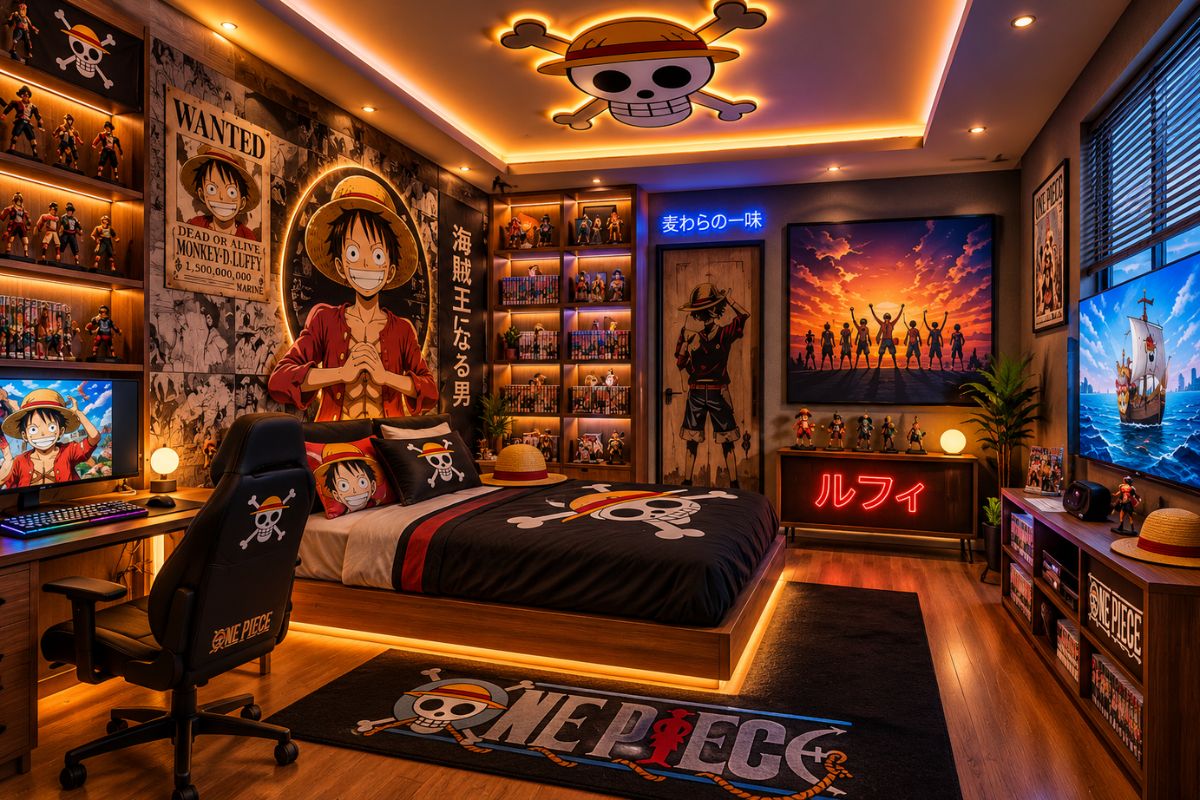 Mẫu trang trí phòng ngủ anime One Piece