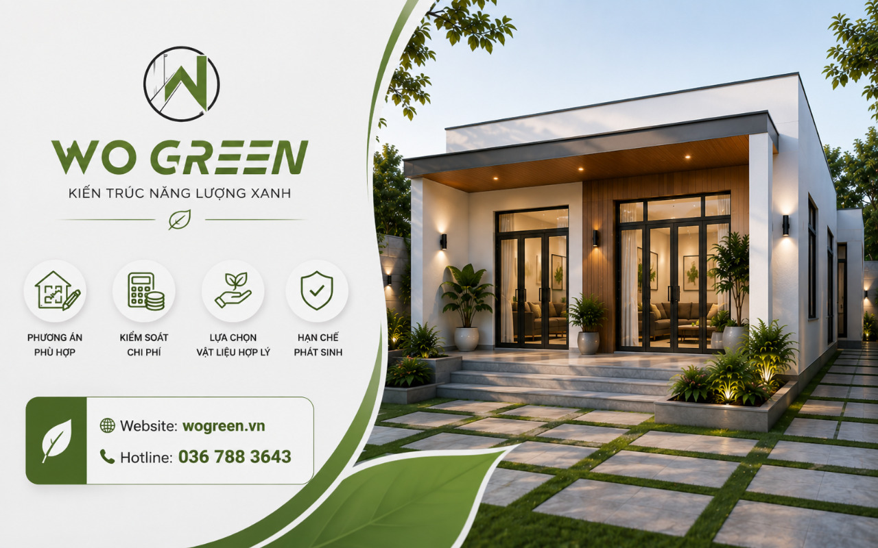Thiết kế nhà cấp 4 khoảng 200 triệu cùng WoGreen
