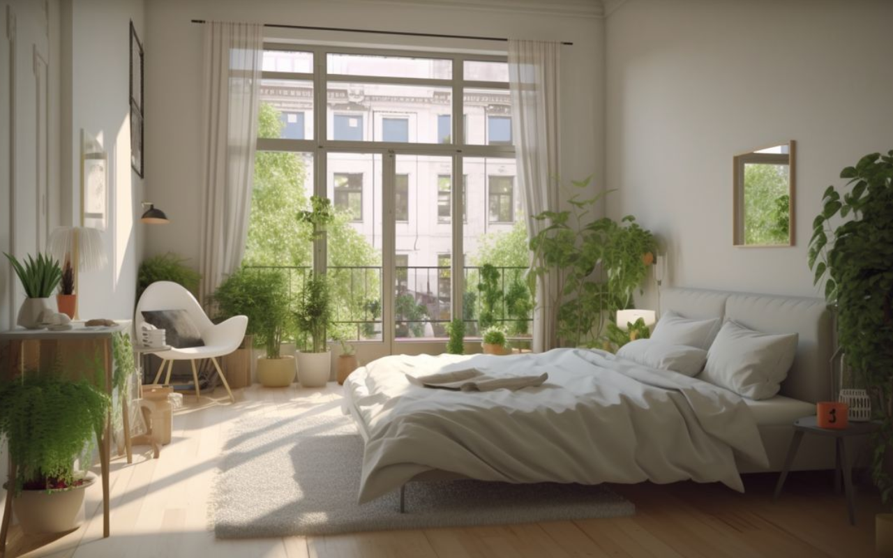 Mẫu phòng ngủ có cửa sổ lớn - Nguồn: Sưu tầm