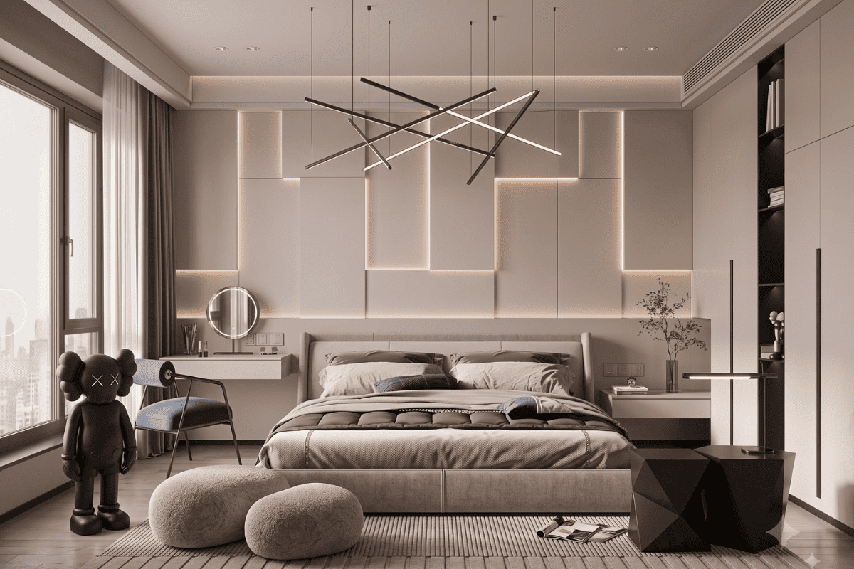 Mẫu phòng ngủ 30m2 phong cách hiện đại