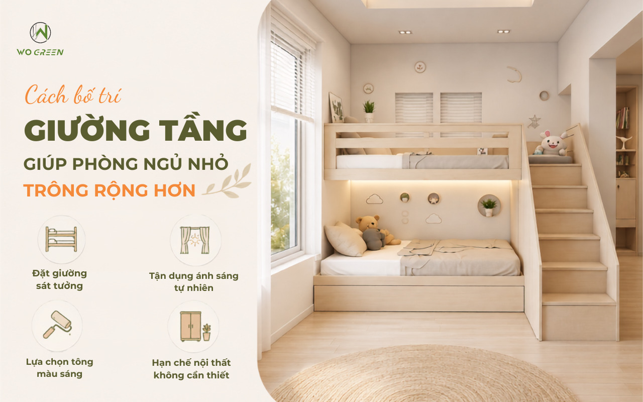 Cách bố trí giường tầng giúp phòng ngủ nhỏ trông rộng hơn