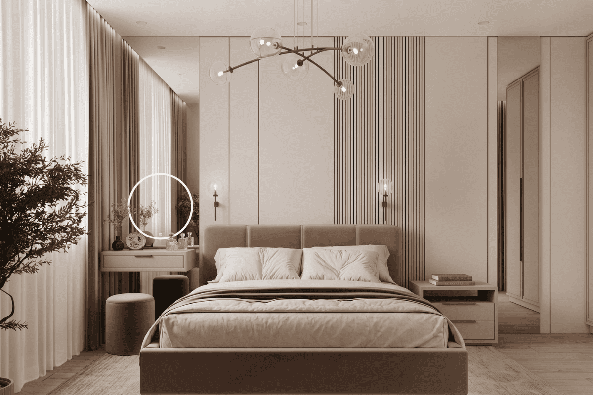 Mẫu phòng ngủ 30m2 hiện đại tối giản