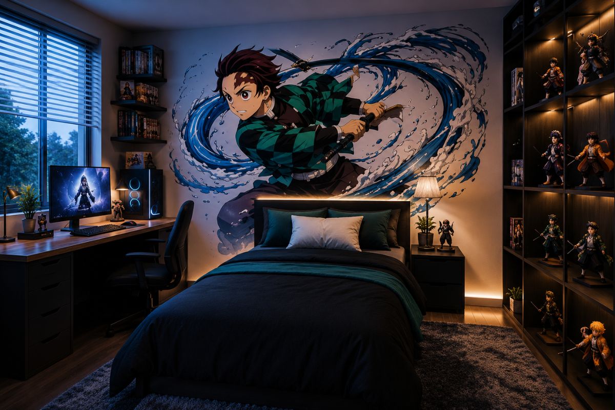 Vẽ tranh phòng ngủ Anime