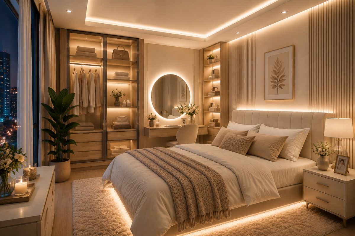 Tạo không gian lãng mạn với hệ thống đèn trang trí