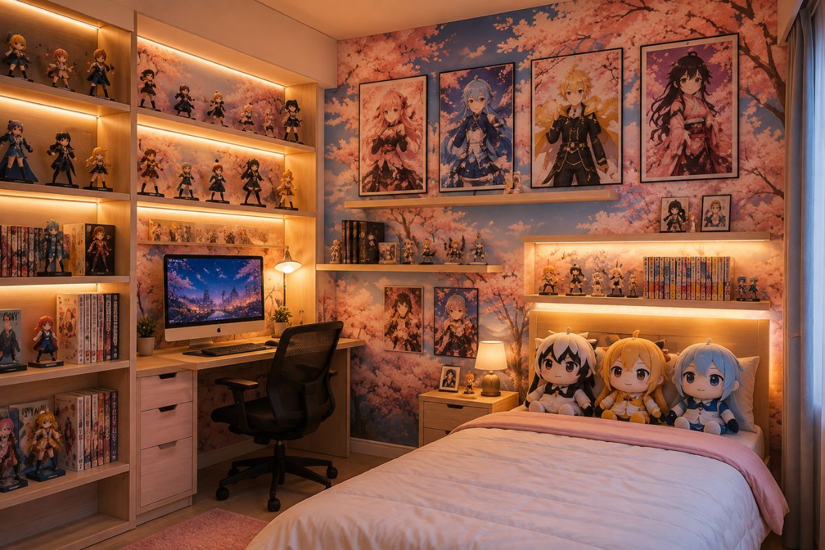 Bố trí đồ trang trí Anime cho phòng ngủ