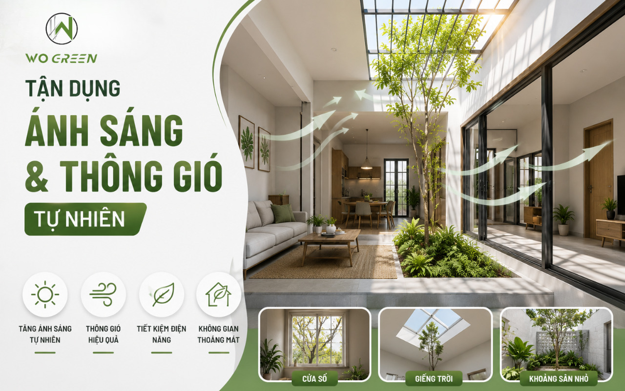 Tận dụng ánh sáng và thông gió tự nhiên