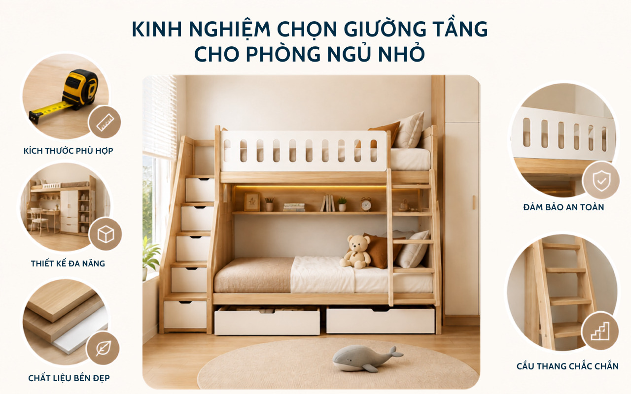 Kinh nghiệm chọn giường tầng cho phòng ngủ nhỏ