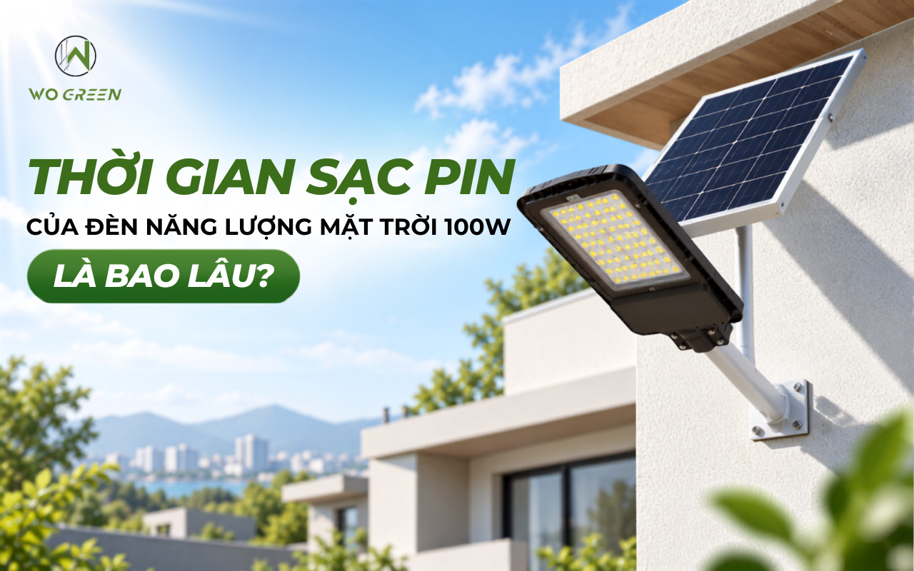Thời gian sạc pin của đèn năng lượng mặt trời 100W là bao lâu?