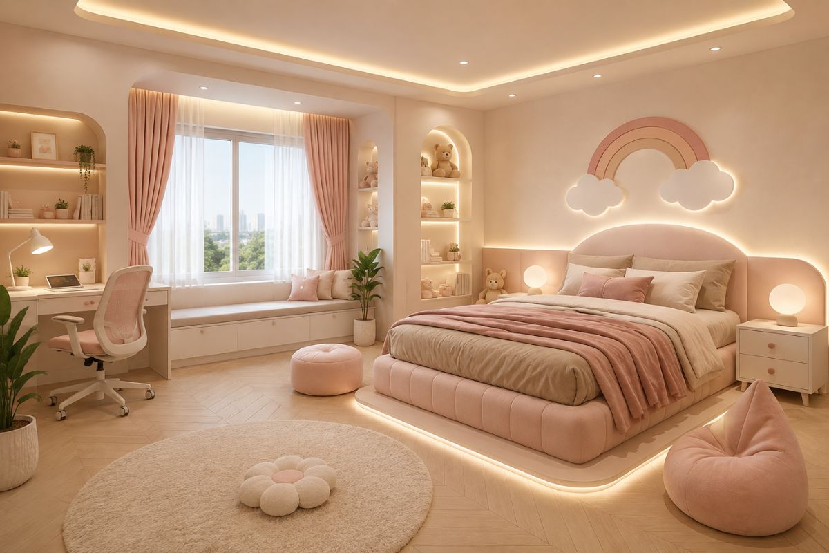 Vì sao cần thiết kế phòng ngủ cho bé gái 13 tuổi?