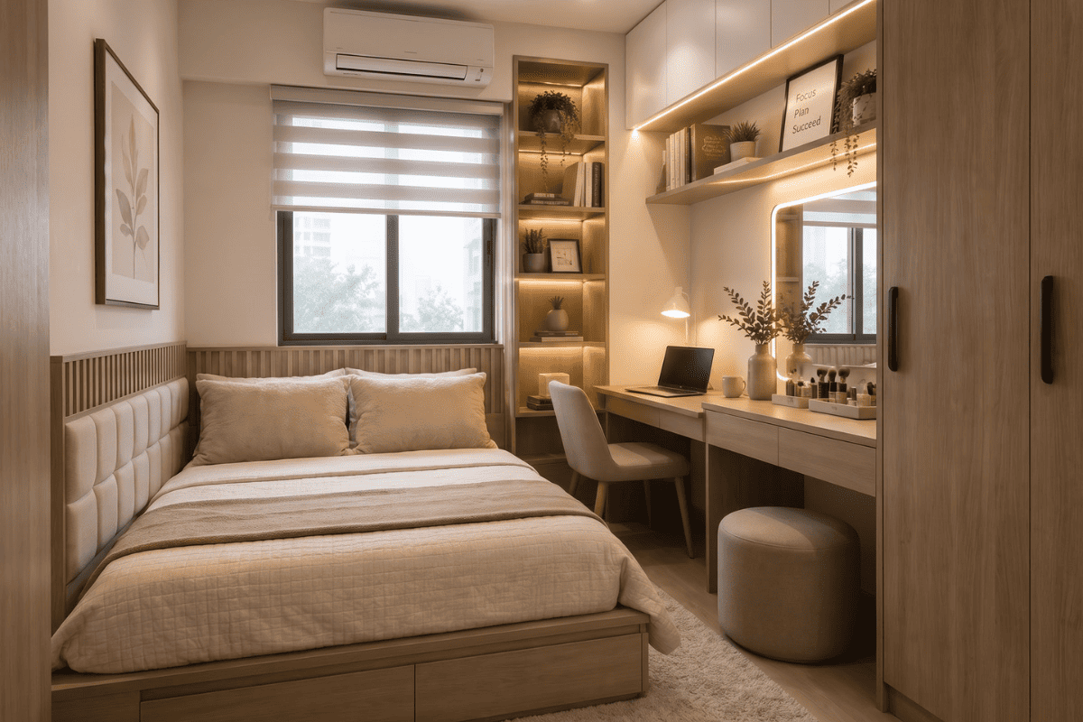 Phòng ngủ 9m2 có bàn làm việc