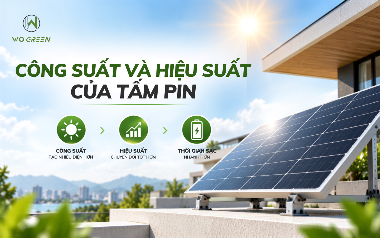 Công suất và hiệu suất của tấm pin