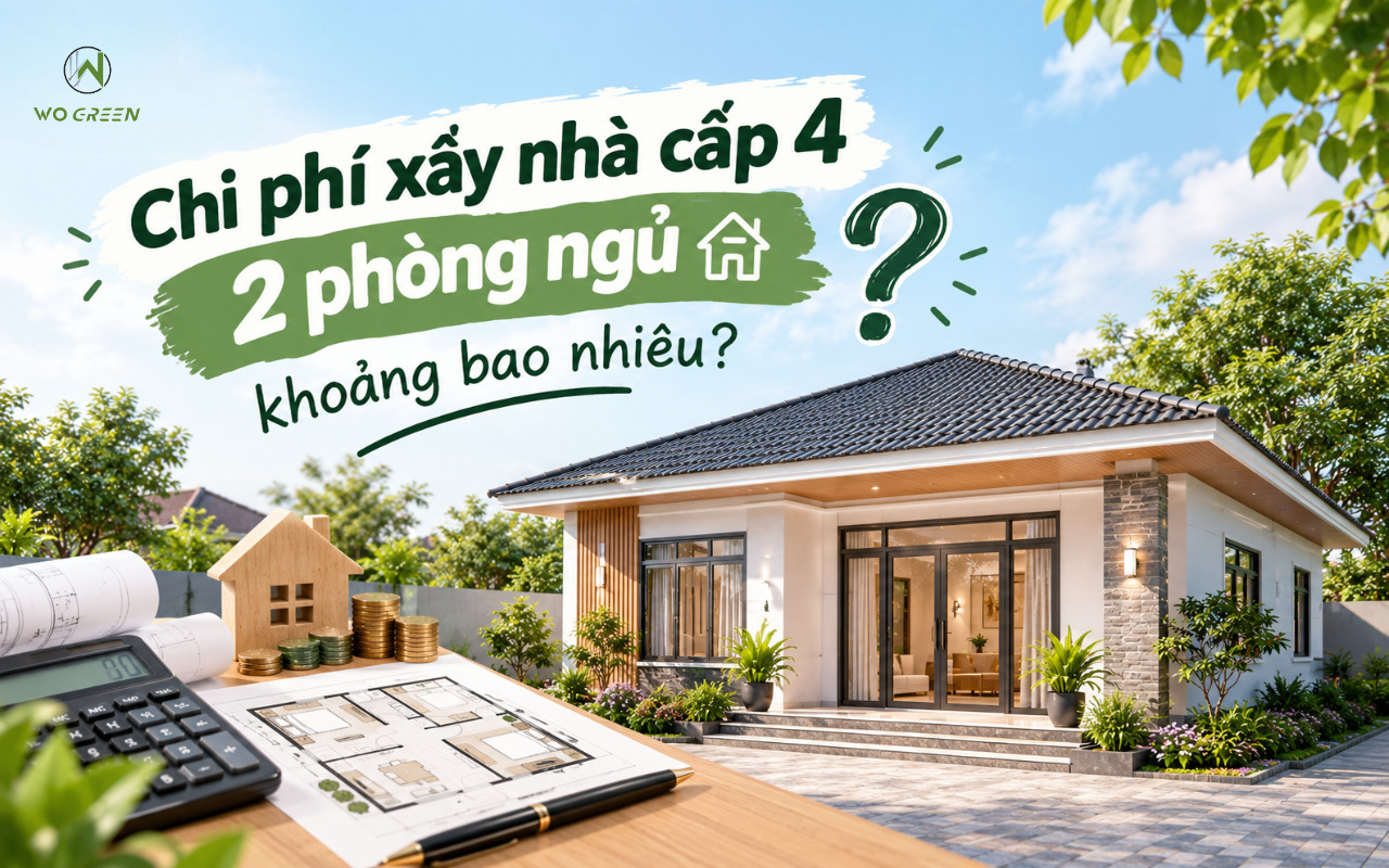 Chi phí xây nhà cấp 4 2 phòng ngủ khoảng bao nhiêu?