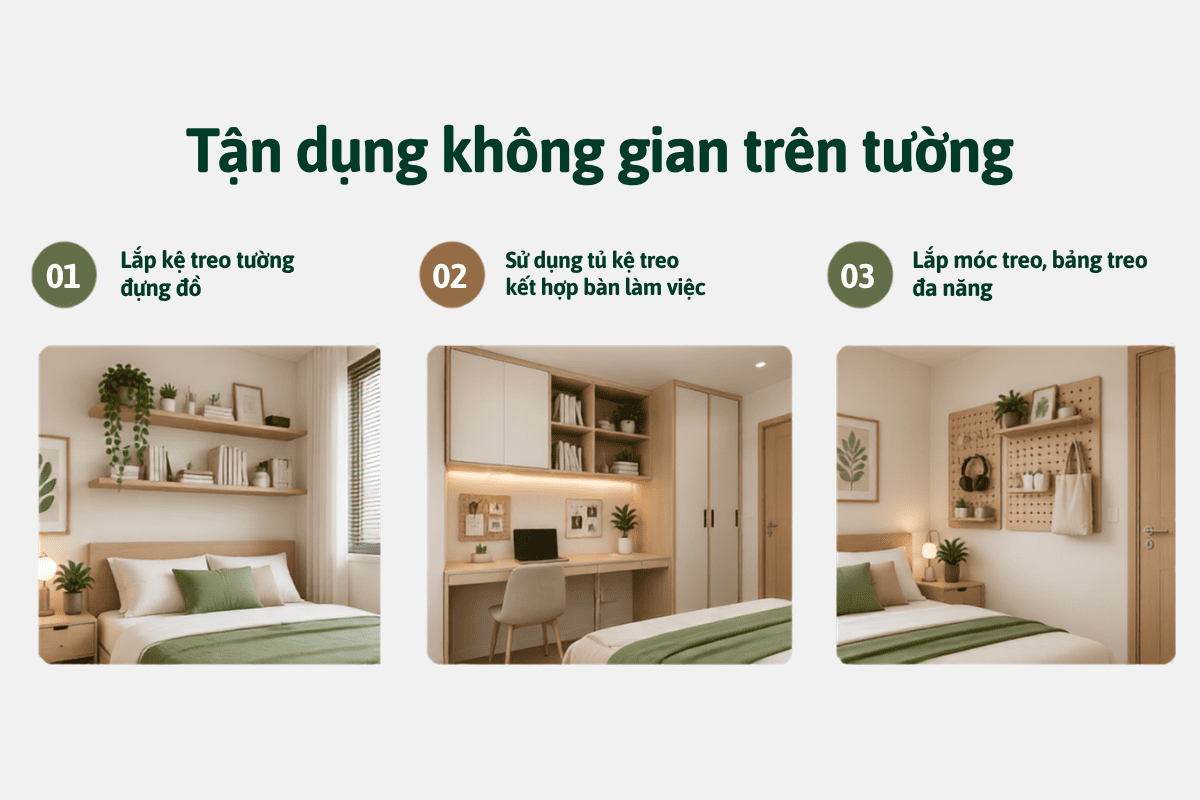 Tận dụng không gian trên tường