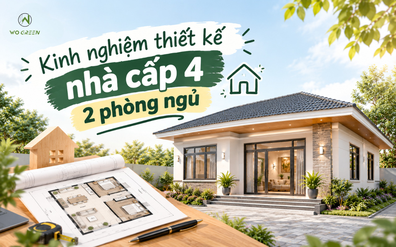 Kinh nghiệm thiết kế nhà cấp 4 2 phòng ngủ