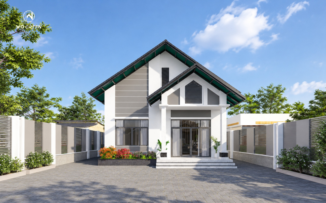 Mẫu nhà cấp 4 2 phòng ngủ mái Thái