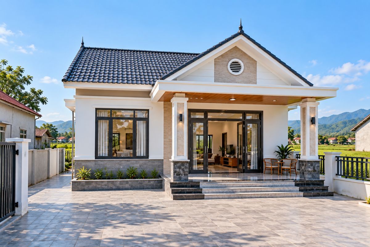 Mẫu nhà cấp 4 giá 500 triệu ở nông thôn