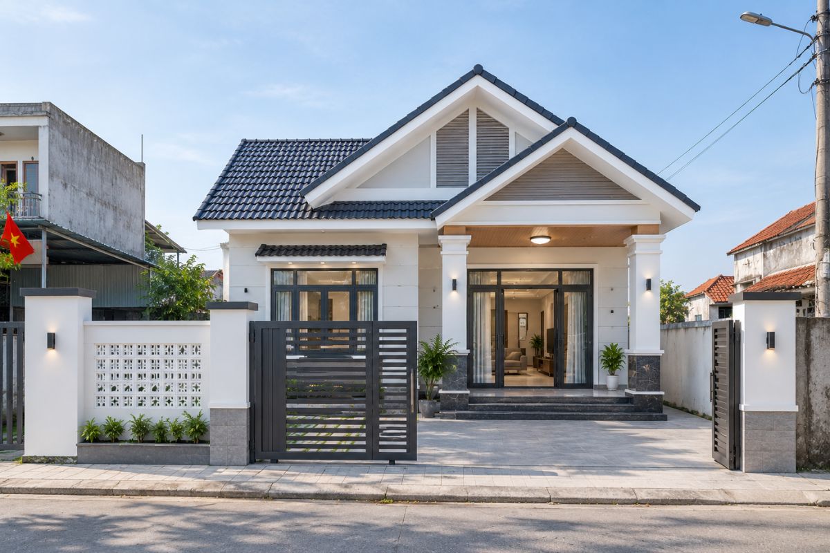 Mẫu nhà cấp 4 giá mái Thái