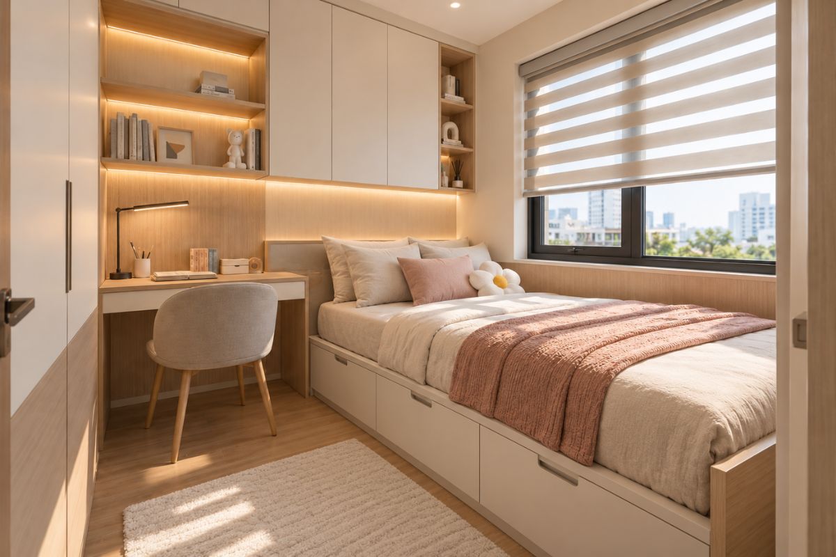 Mẫu phòng ngủ 6m2 cho nữ