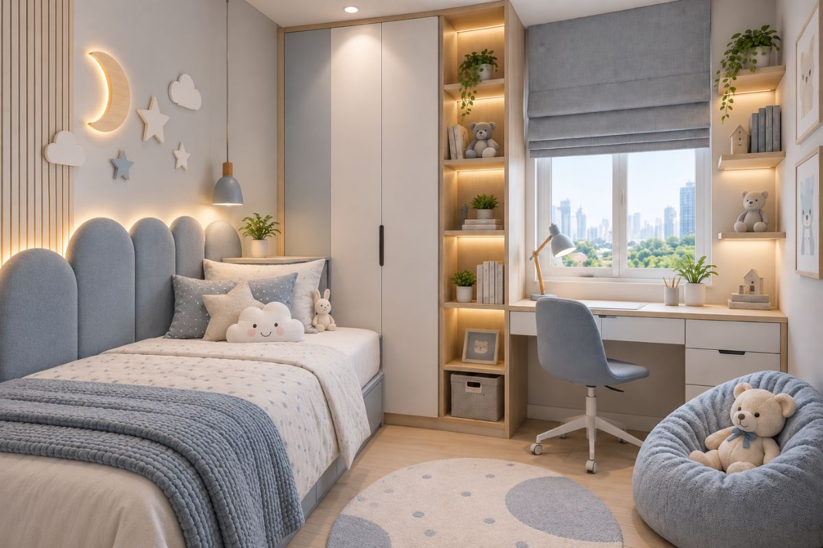 Mẫu phòng ngủ 6m2 cho trẻ