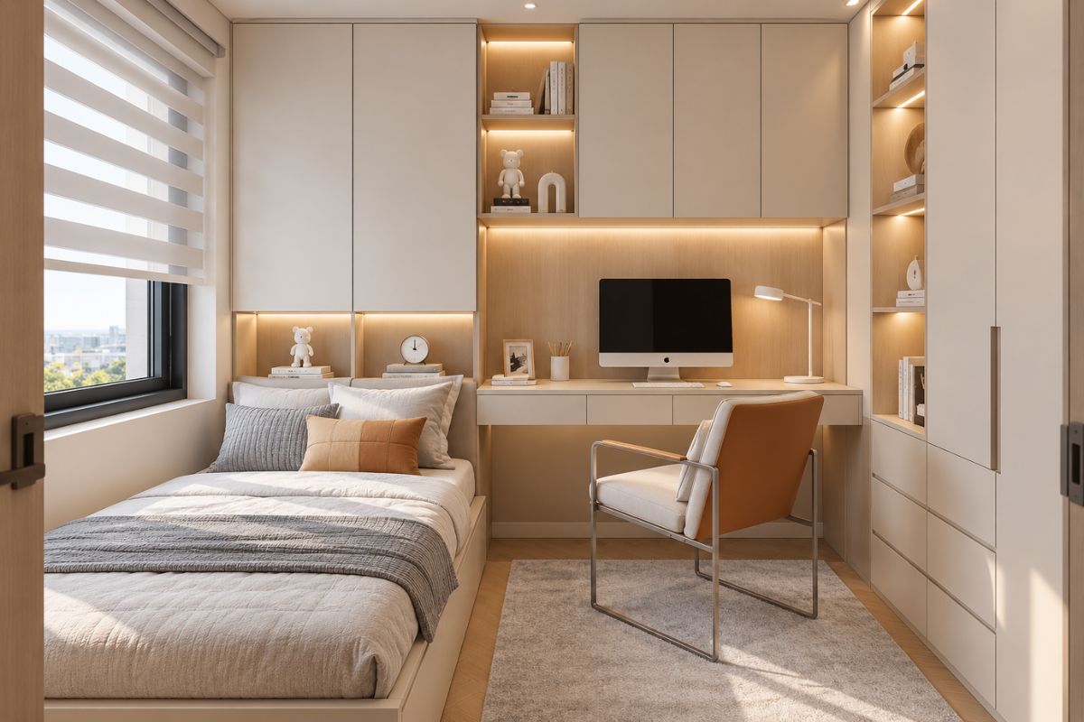 Phòng ngủ 6m2 phong cách hiện đại