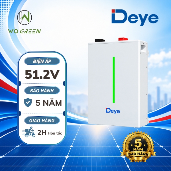 Pin lithium 5kWh I Pin lưu trữ DEYE SE-F5 51.2V-100Ah