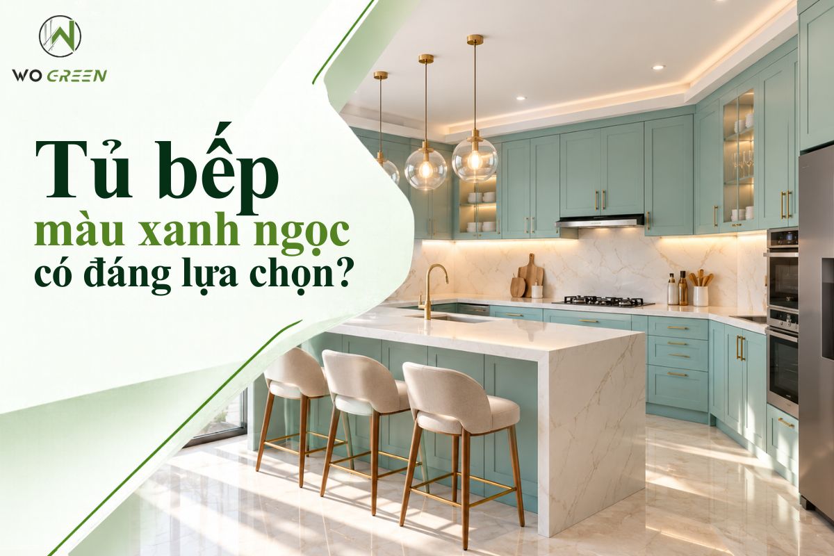 Tủ bếp màu xanh ngọc có đáng lựa chọn?